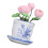 1:12 Scale Dollhouse Lotus Pot - 5cm Tall Resin 6