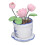 1:12 Scale Dollhouse Lotus Pot - 5cm Tall Resin 1