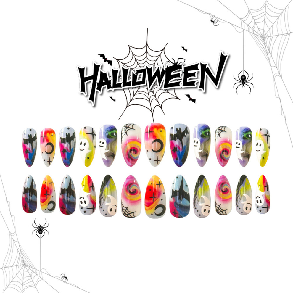 Zhouq-Outdoors 24Pcs Halloween Fake Nails Diy Kit