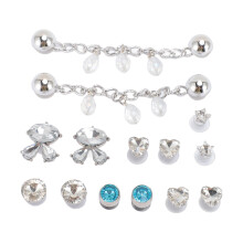 14pcs Decorative Shoe Clips, Removable Plastic & Metal Shoe Decorations