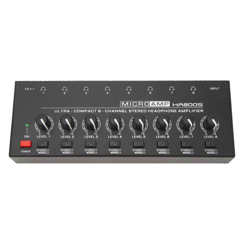HA800S 8-Channel Headphone Amp Ultra-Compact Metal