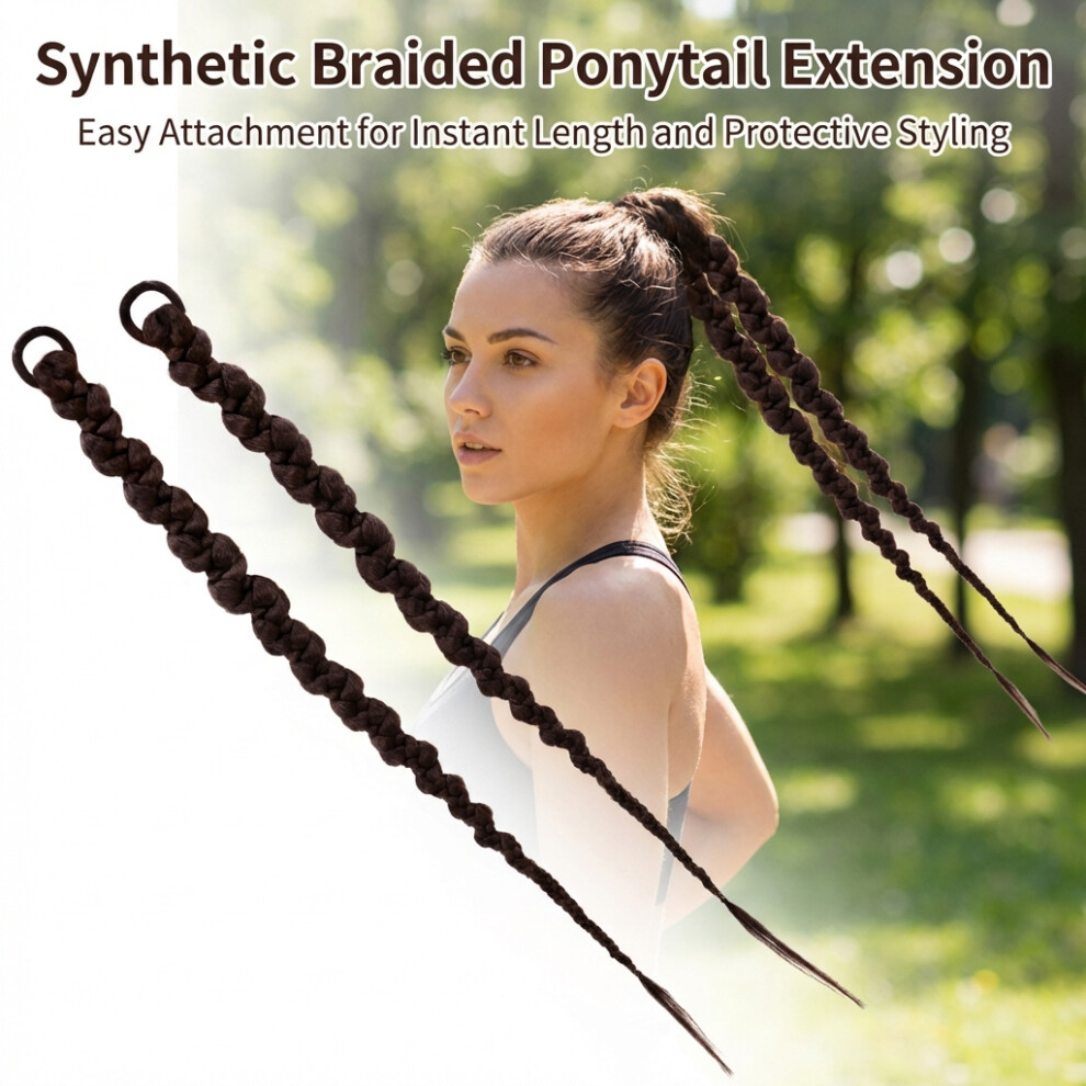 Dachuang Beauty Unisex Black (Brownish ) Twist-Braid Ponytail Wig For Party & Stage