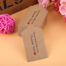 100pcs Brown Handmade Hang Labels Wedding Favor Gift Tags 3x5cm