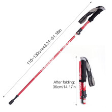 (red) Lightweight Adjustable Trekking Poles for Hiking