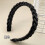 (Black) Minimalist Braided Leather Headband, 2.5cm Wide 1