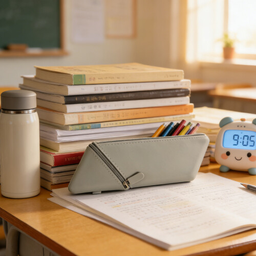 (Gray) Silicone Pencil Case - Large Capacity Upright Design