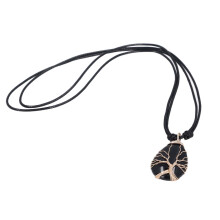 Collier avec pendentif en pierre de guérison pour la prospérité, bijou en obsidienne unisexe