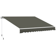 Toldo Manual Retráctil Gris 350 x 250 cm