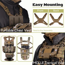 Airsoft Telefoonplaat Molle Carrier Outdoor Navigatiebord, Snelle Toegang Opvouwbare Houder Vest Borstmontagebeugel Woestijn