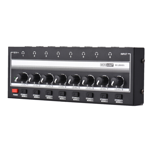 HA800S 8-Channel Headphone Amplifier, 198x72x26mm