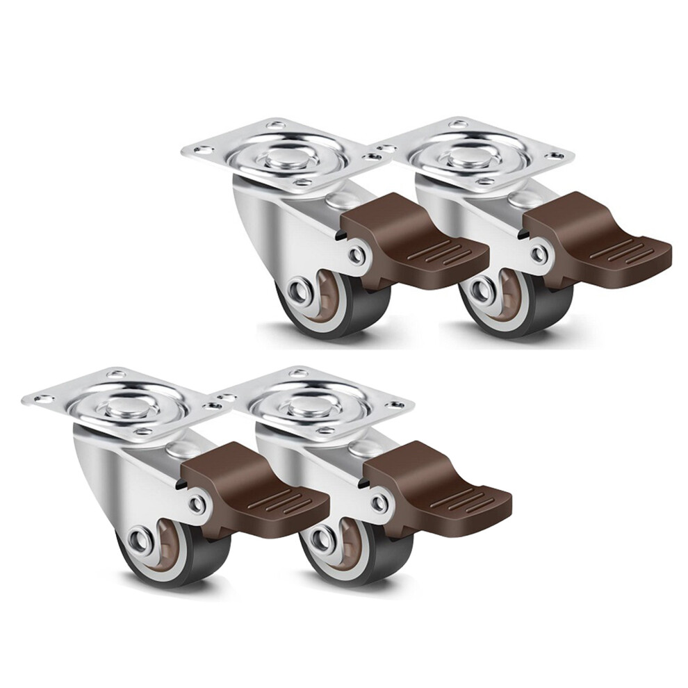 4Pcs 1In Swivel Locking Plate Caster Wheels For Heavy Furniture, Quiet & Durable 5031388594794