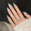 (Middle ladder) Cat Eye False Nails - Blue Manicure Art 4