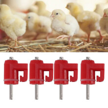 30Pcs Chicken Nipple Waterer Poultry Water Fountain Outdoor Red Head