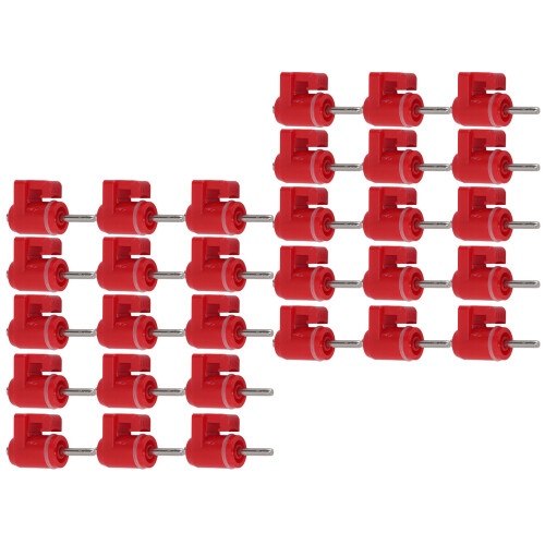 Red Head Chicken Nipple Waterer 30 Pcs Set