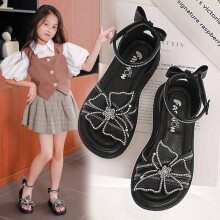 (F892 black, 26) 2023 Korean Rhinestone Baby Sandals