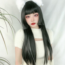 (A) Synthetic Straight Hair Wig with Bangs (50)