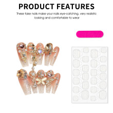 (S) Glitter Fake Nails - Chip & Smudge Proof Salon Nails