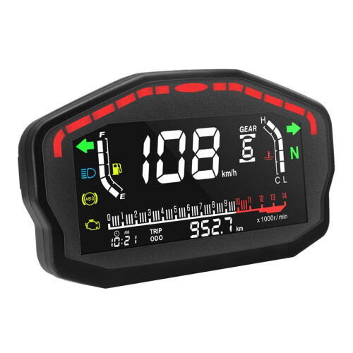 Motorcycle Digital Dash Digital Panel Universal LED LCD Speedometer Odometer 1,2,4 Cylinders