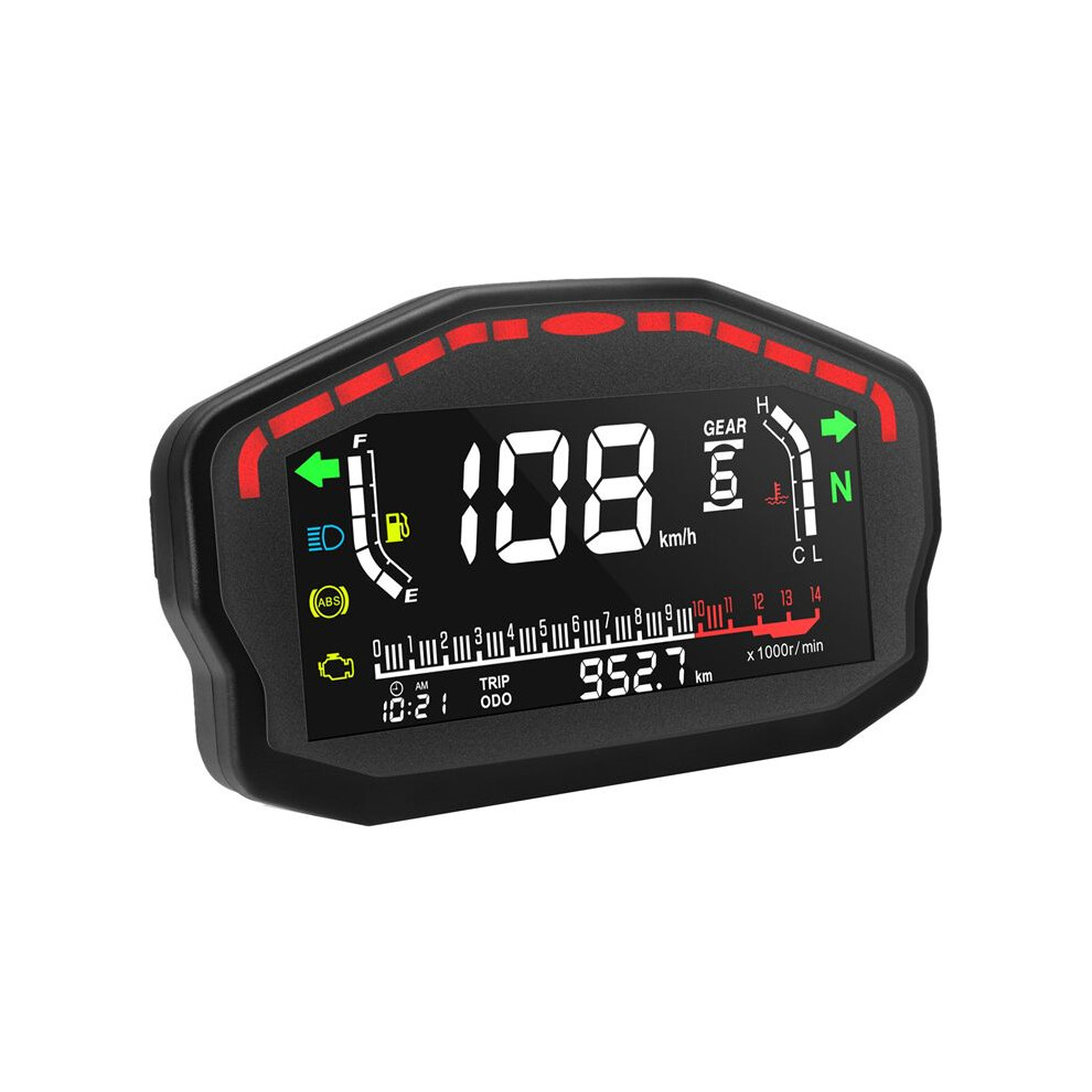 Motorcycle Digital Dash Digital Panel Universal Led Lcd Speedometer Odometer 1,2,4 Cylinders Light 4711944874355