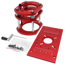 Router Lift with Fixed Base-Router Insert Plate-Woodworking Universal Router Lift Base for 65mm Dia Router Motor-Red