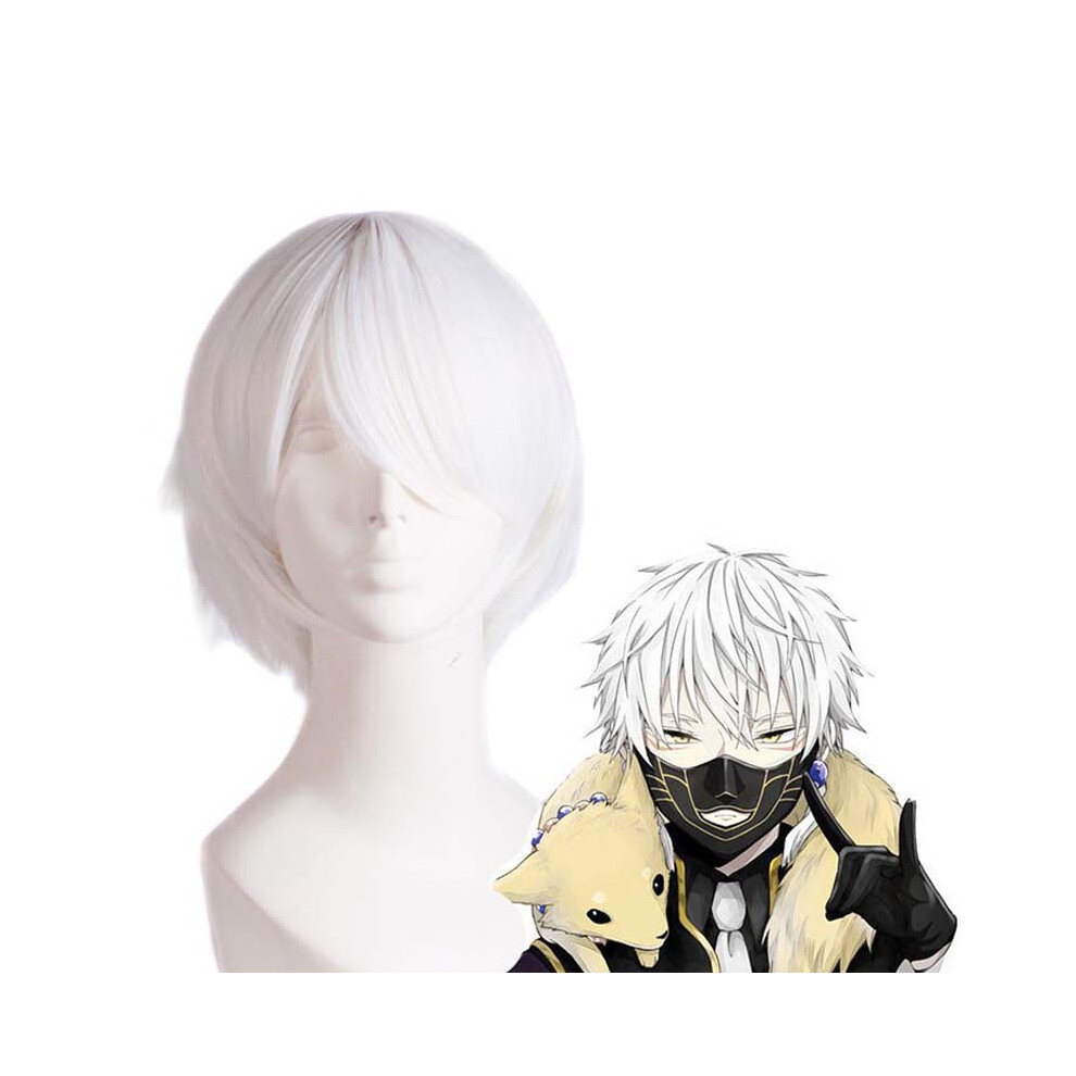 Roc-Electron Short White Straight Hair Wig For Men - Cosplay