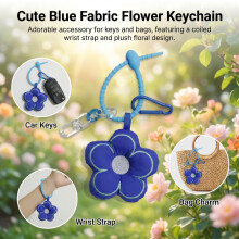 Colorblock Keychain with Flower for Keys & Bags