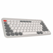 Compact White Wireless Bluetooth Mini Keyboard, Dual Mode, 10m