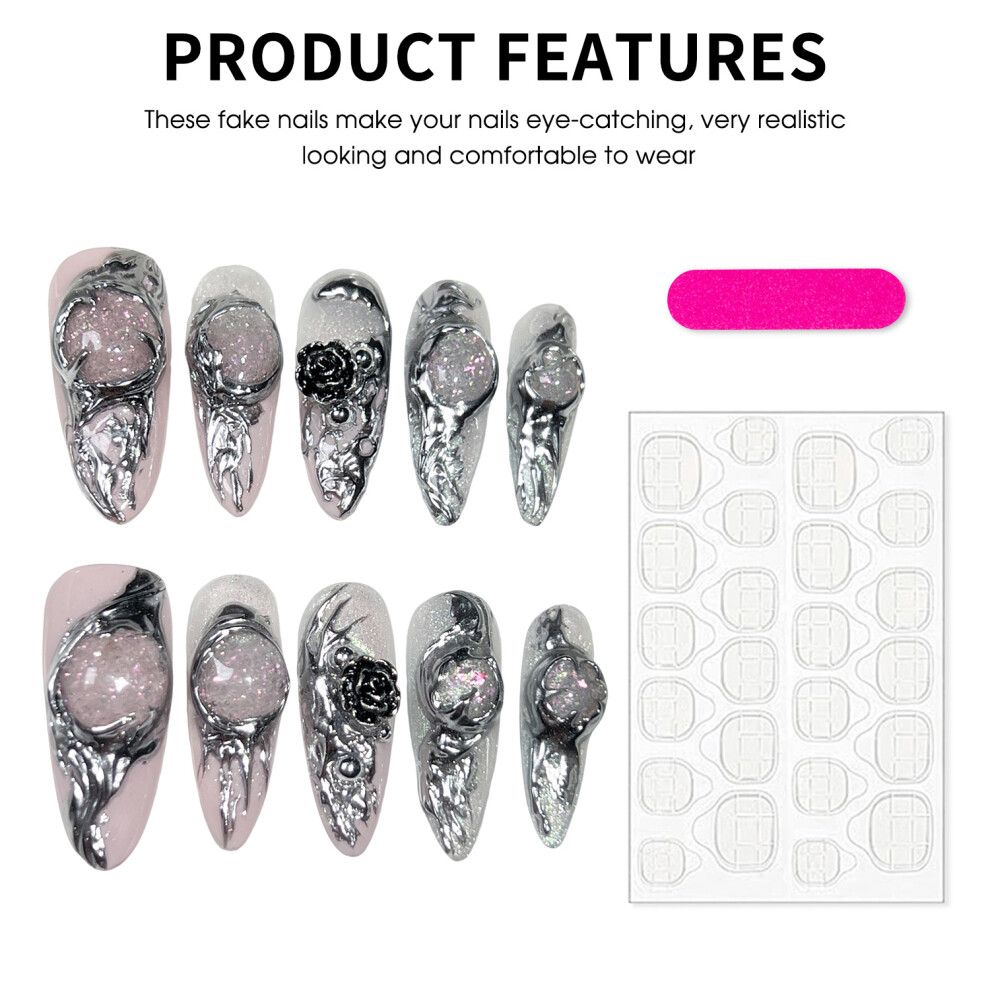 Penghui-Toys (Xs) Glossy Pink Cat Eyes Artificial Nails Finger Natural Unbreakable Nail Simple Wear For Manicure Lovers And Beauty Blogger