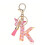 (K) Butterfly Pink Letter Pendant Keychain for Backpack 1