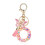 (O) Butterfly Pink Letter Pendant Keychain for Backpack 1