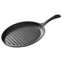 Cast Iron Grill Pan Non-Stick Frying Pan with Handle Grill Plate No Chemical Coating Gas and Induction Friendly