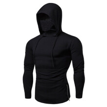 (Black, 4XL) Men\'s Slim Fit Long Sleeve Hoodie for Workout