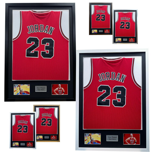 (Oak) NBA Jersey Frame: DIY Shirt Display Case with Photo & Plaque 1