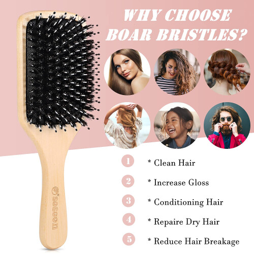Hair Brush, Sosoon Boar Bristle Paddle 2