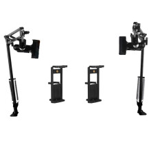 2 Pieces Black Adjustable Embroidery Hoop Stand for Handiwork, 3-in-1 Hoop/Tablet/Phone Holder Desktop Stand