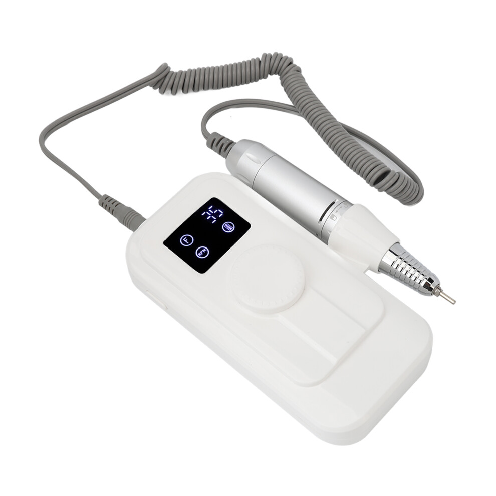 White Portable Rechargeable Electric Nail Drill Kit 15.3X7.7cm 3000Mah