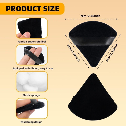 ZHIYE 8pcs Triangle Powder Puffs, Reusable 1