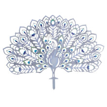 Metal Peacocks Garden Stake,Hollow Out Yard Art Peacocks Statue Decorative,Metal Peacocks Animal Spreads Its Tail,White