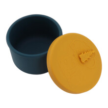 Silicone tragbare Lunchbox, 10 cm Durchmesser, luftdichter Lebensmittelbehälter, gelb