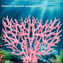Plastic Coral Aquarium Ornament Large Pink Fake Plant for Fish Tank Decor