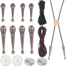 Bolo Tie 5 Yards Bolo Tie Cords Bolo Tips Replacement End Caps Buckle Fashion Finding for Making Inner