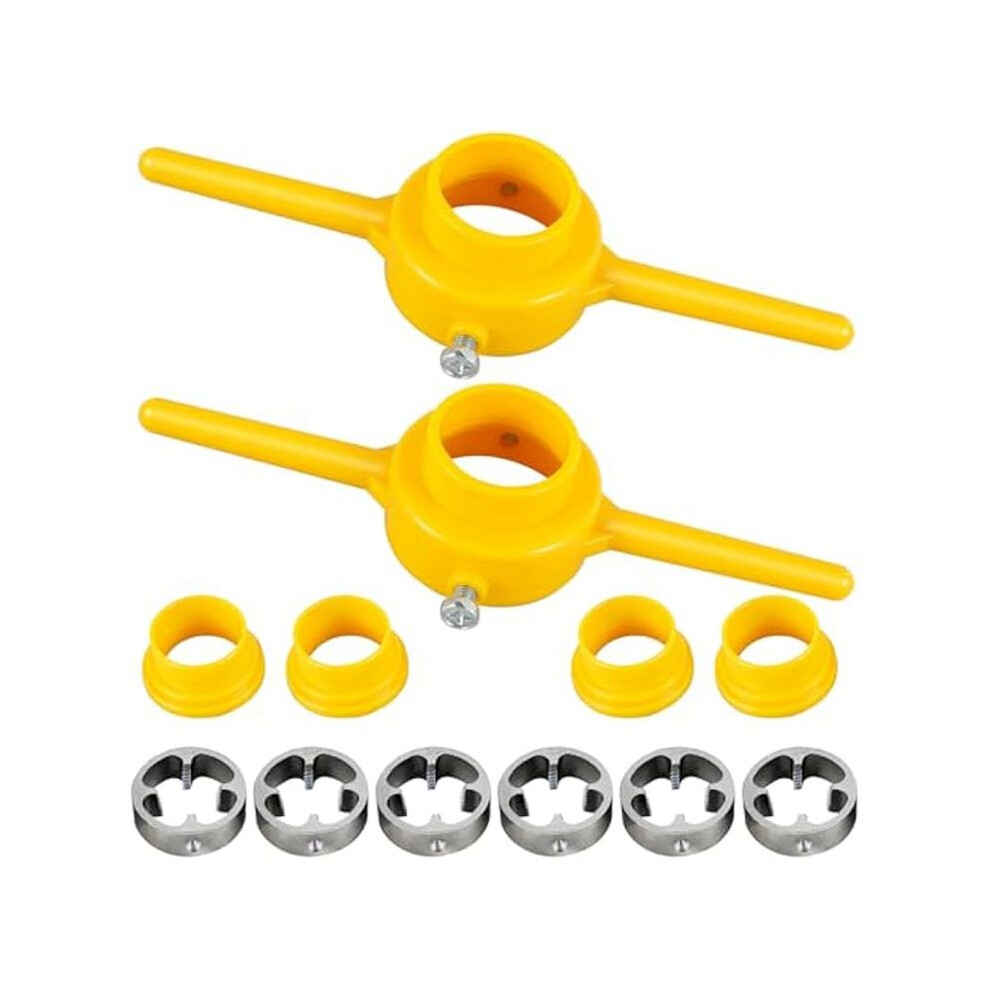 2Sets Plastic Pipe Thread Die Kit,Pvc Pipe Threader Plumbing Tool Kit,Water Pipe Die Plastic Pipe Die Tap Wrench Set 6033075637455