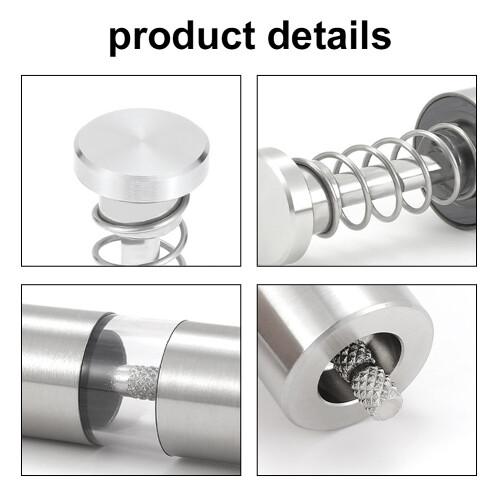 Press-Style Pepper Mill 136x25x20mm Silver