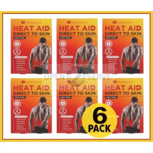 6 X HEALTHPOINT HEAT AID DIRECT TO SKIN HEAT PADS