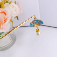 (Blue) Vintage Chinese Hairpin for Cheongsam - Alloy Hair Chopsticks