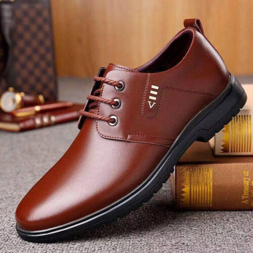 (Brown, 43) Business Leather Shoes Soft-Soled