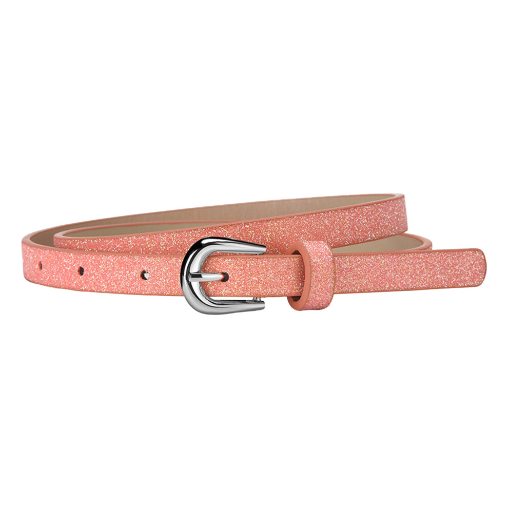 Roc-Electron (Orange) Sparkly Sequin Belt For Women - Pin Buckle Waist Belt