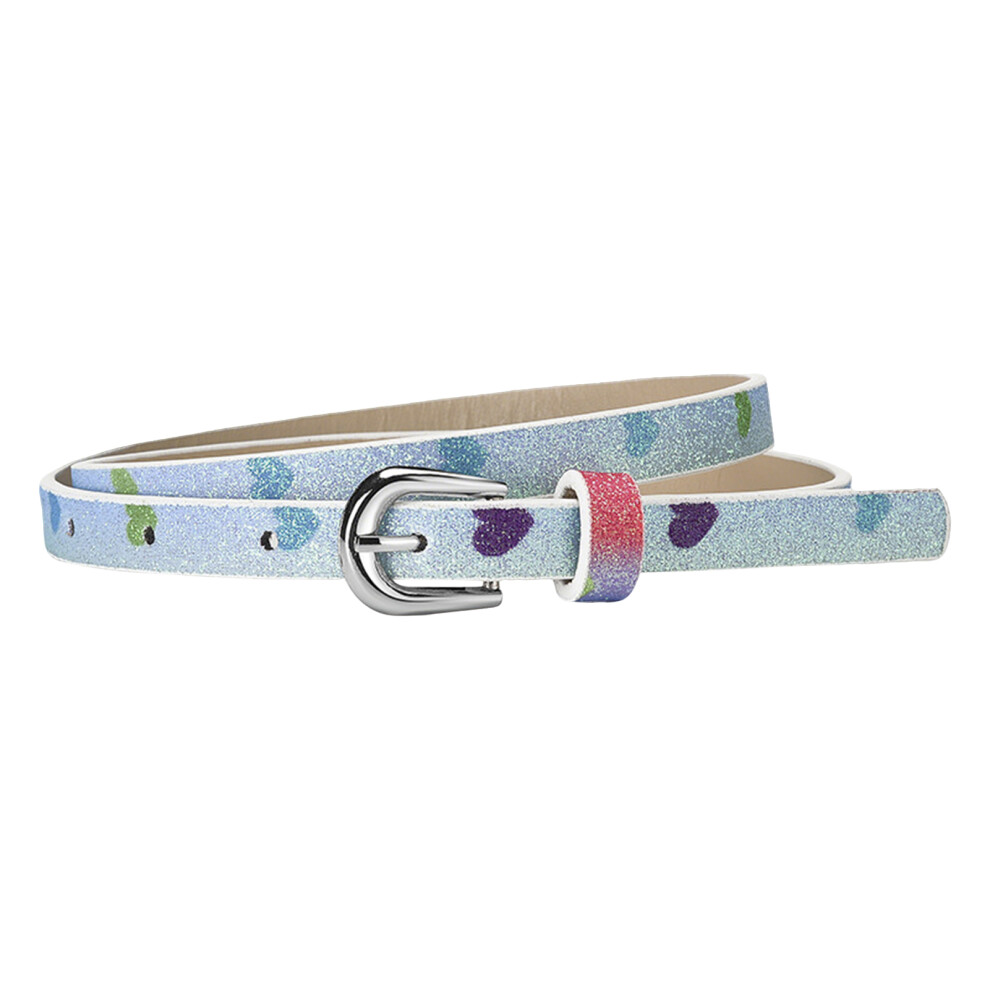 Roc-Electron (Rainbow Love) Sparkly Sequin Belt For Women - Pin Buckle Waist Belt