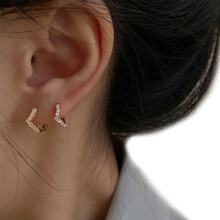(A) S925 Silver Geometric Stud Earrings for Girls