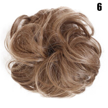 (6) Fluffy Hair Bun Scrunchie for Women & Wigs